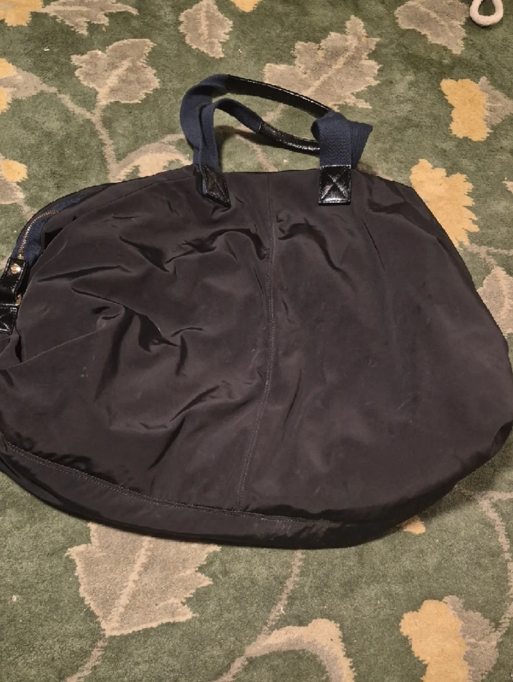 Tory Burch Black Duffel with Navy Trim